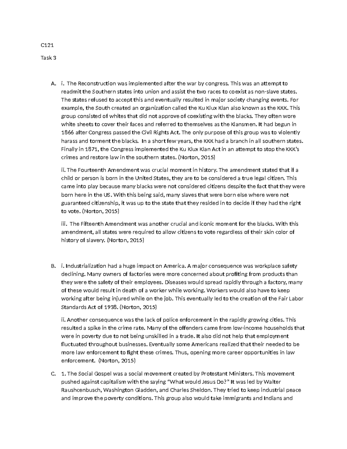 C121 Task 3-Pass - C Task 3 A. i. The Reconstruction was implemented ...