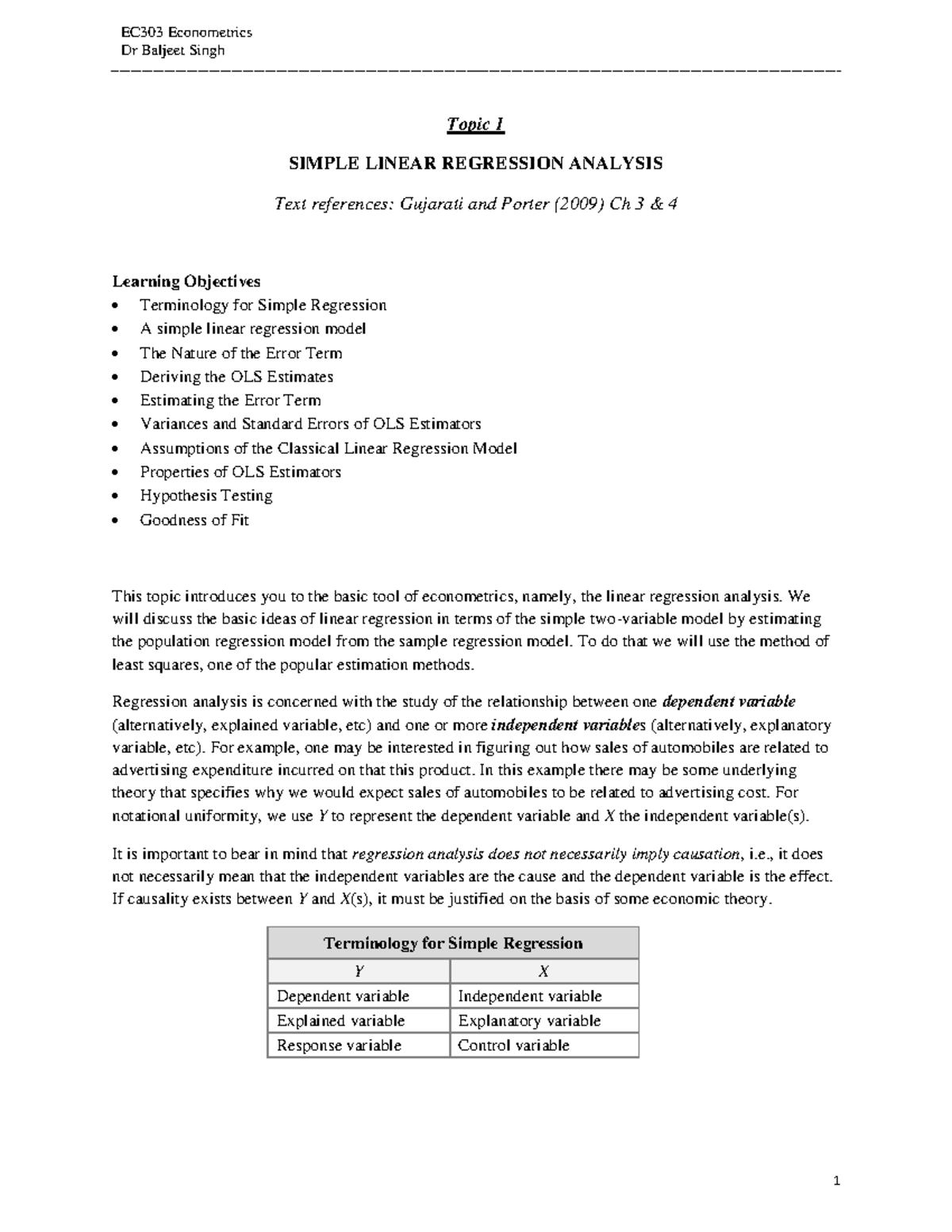 topic-1-simple-linear-regression-analysis-ec-303-econometrics-dr