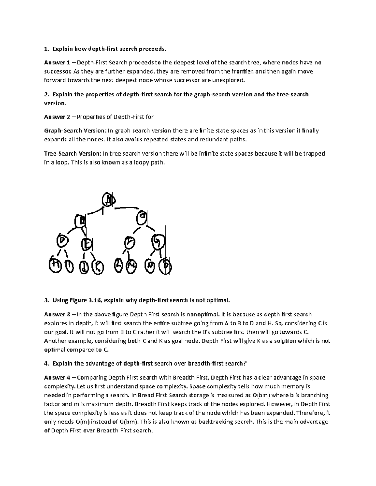 Depth First Assignment - Explain how depth-first search proceeds ...