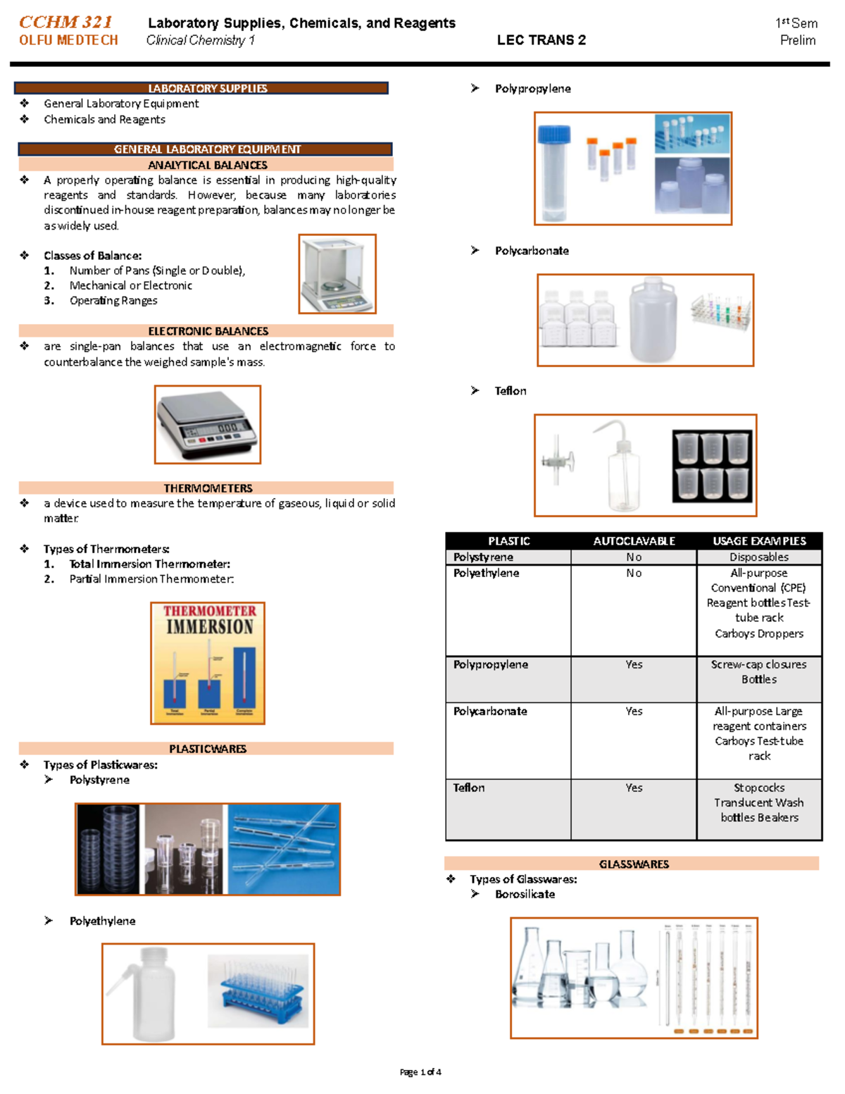 CCHM LEC Trans 2 - asdfghjkl - CCHM 321 Laboratory Supplies, Chemicals ...