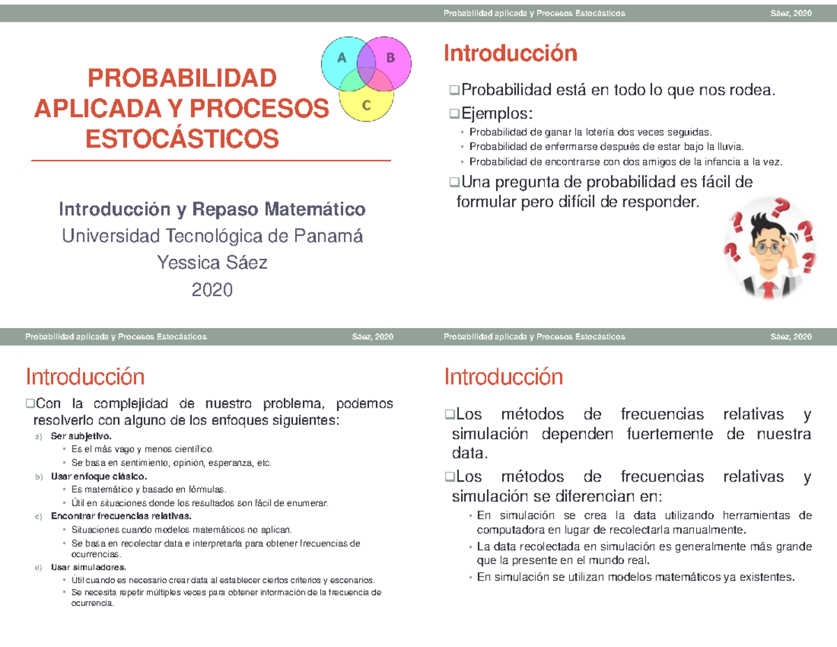 Tema 1. Probabilidad 4 Pages - PROBABILIDAD APLICADA Y PROCESOS ...