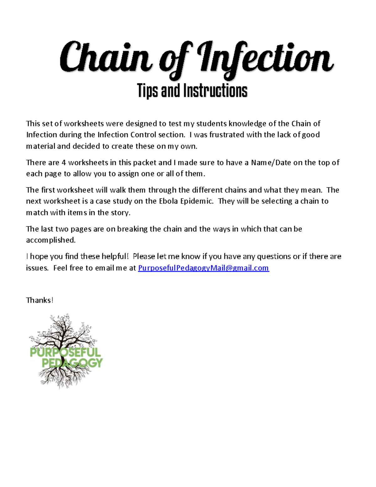 Chain of Infection Worksheet Printable 01 27 - Tips and Instructions This  set of worksheets were - Studocu