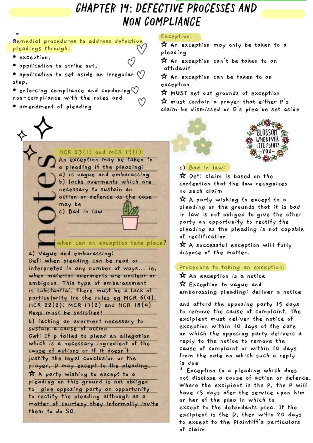 SIP sick and exam notes compressed - CHAPTER 14: DEFECTIVE PROCESSES ...