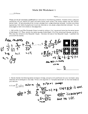 Math+253+Worksheet+4 - Math 253 Worksheet 4 /20 Points Name: Please ...