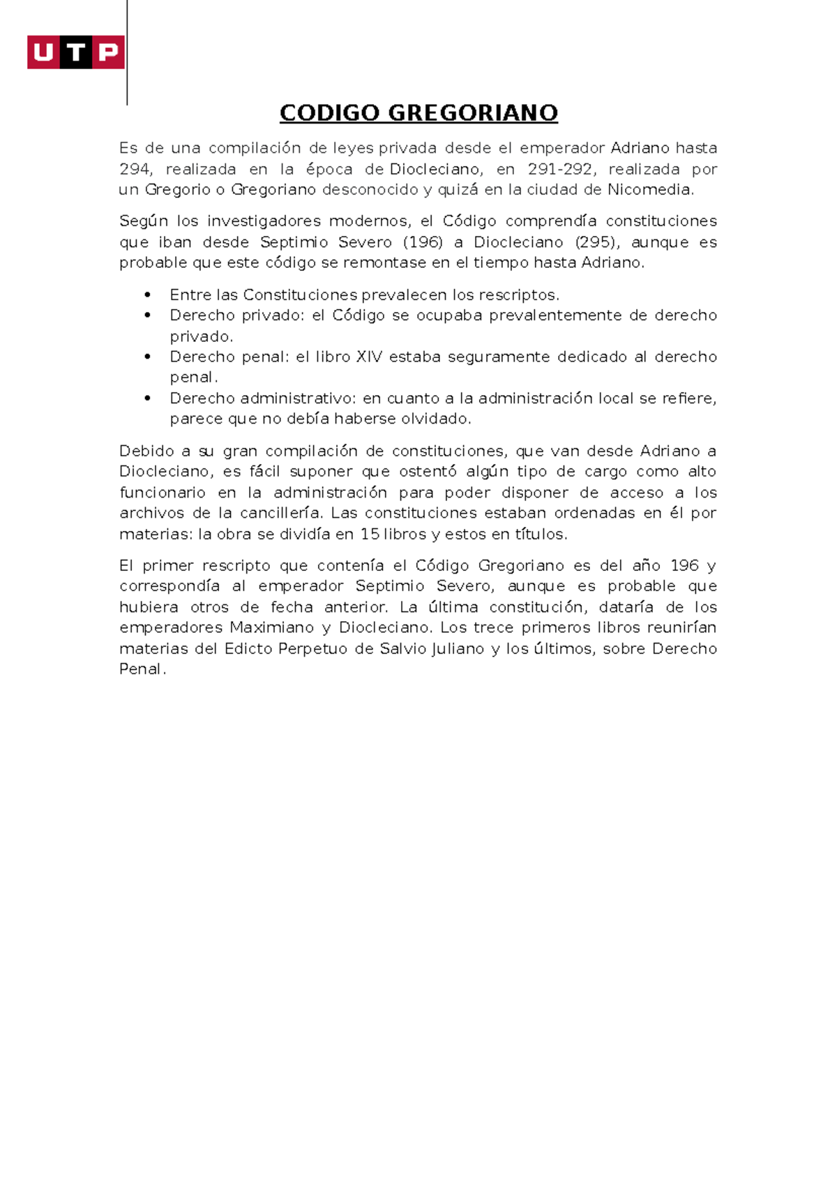 Codigo Gregoriano - CODIGO GREGORIANO Es de una compilación de leyes ...