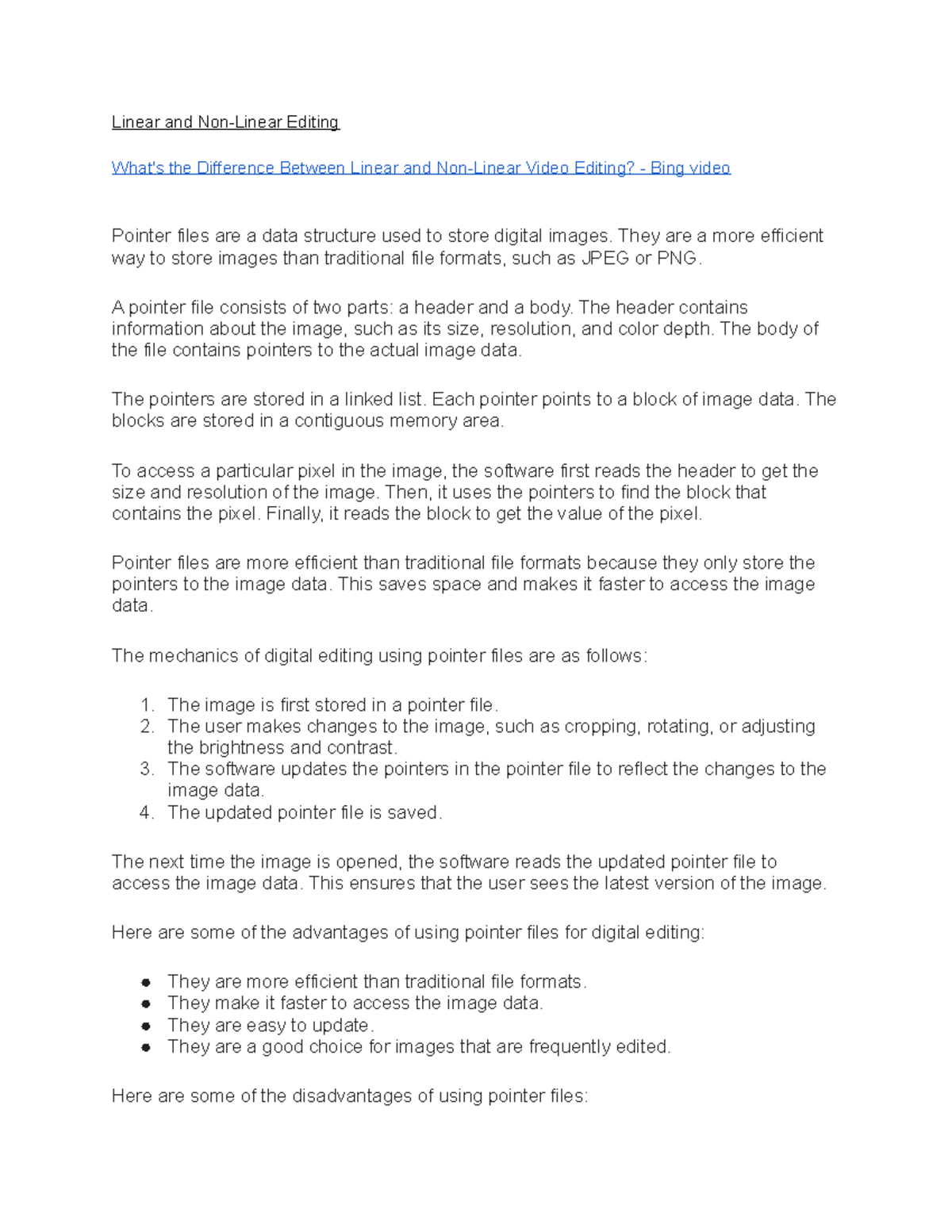 Untitled video creation - Linear and Non-Linear Editing What's the ...