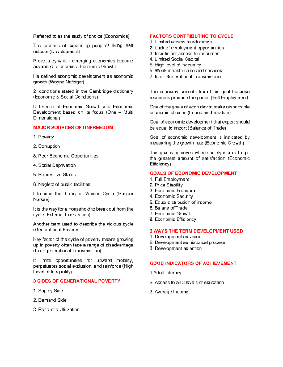 Economic Development Reviewer - Referred to as the study of choice ...