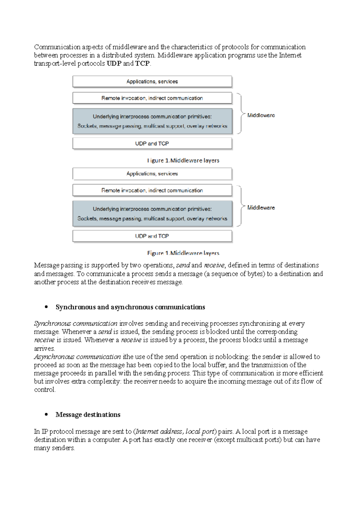 Inter process communication - Communication aspects of middleware and ...