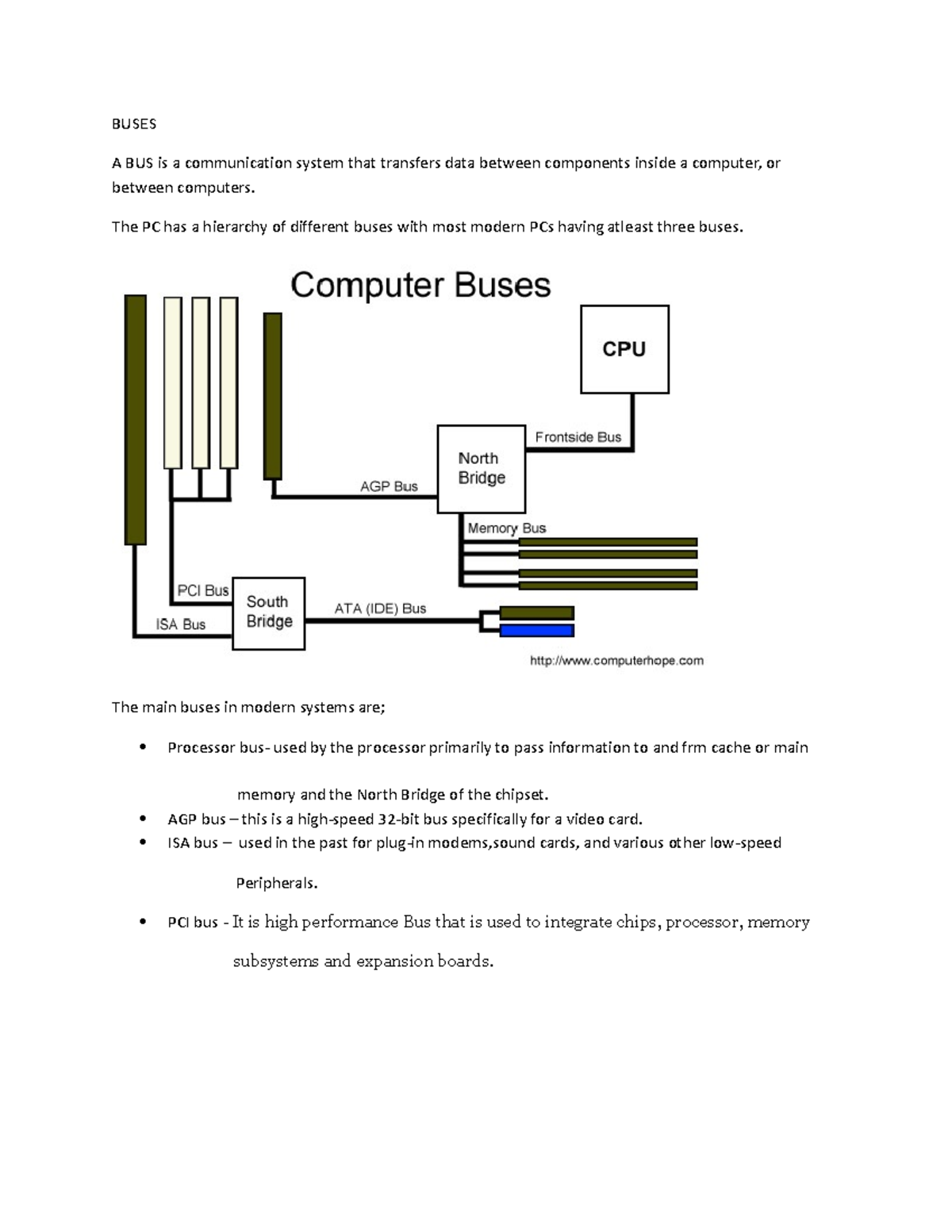 Buses BUSES A BUS is a communication system that transfers data