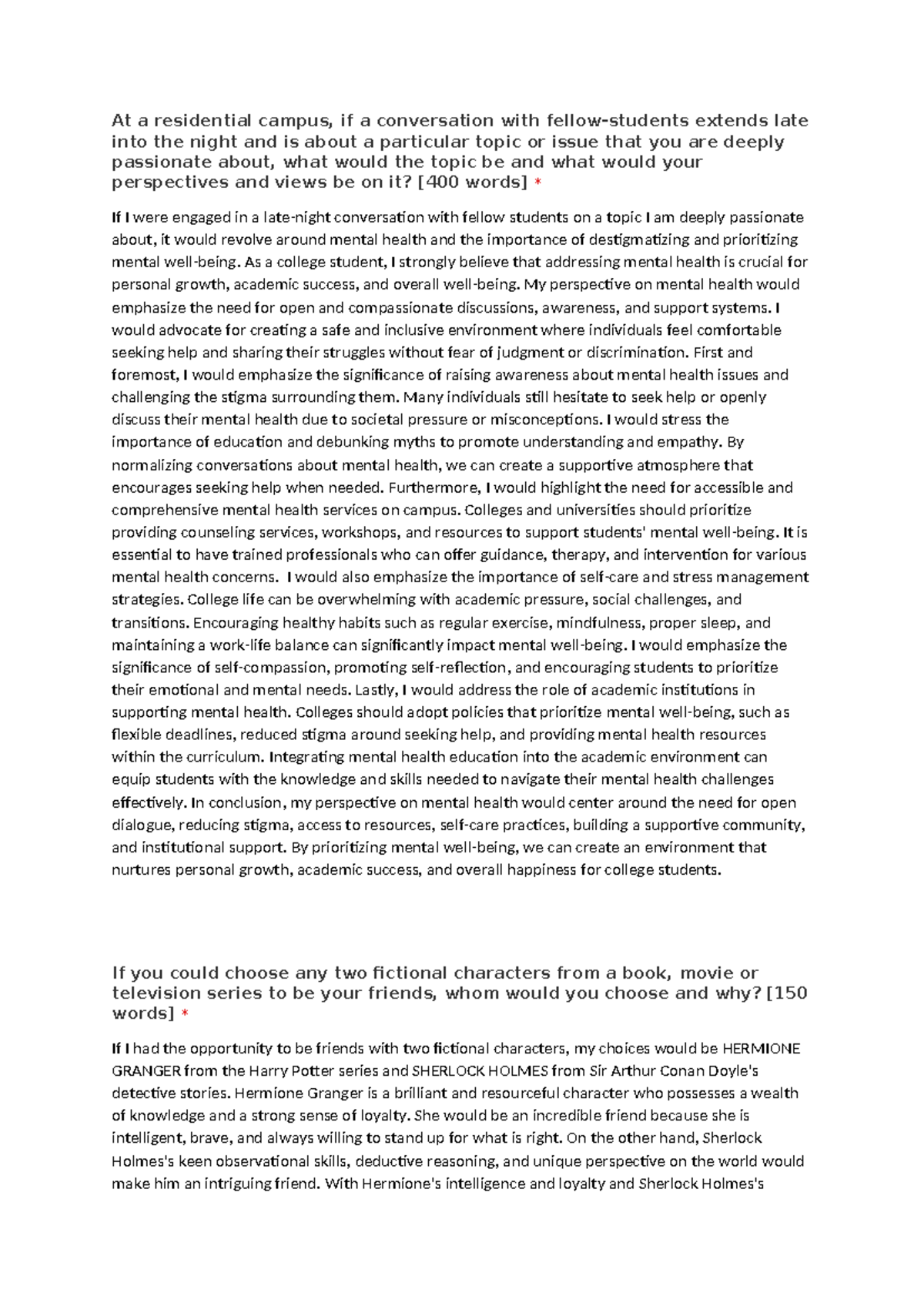 Collage Essays - At a residential campus, if a conversation with fellow ...