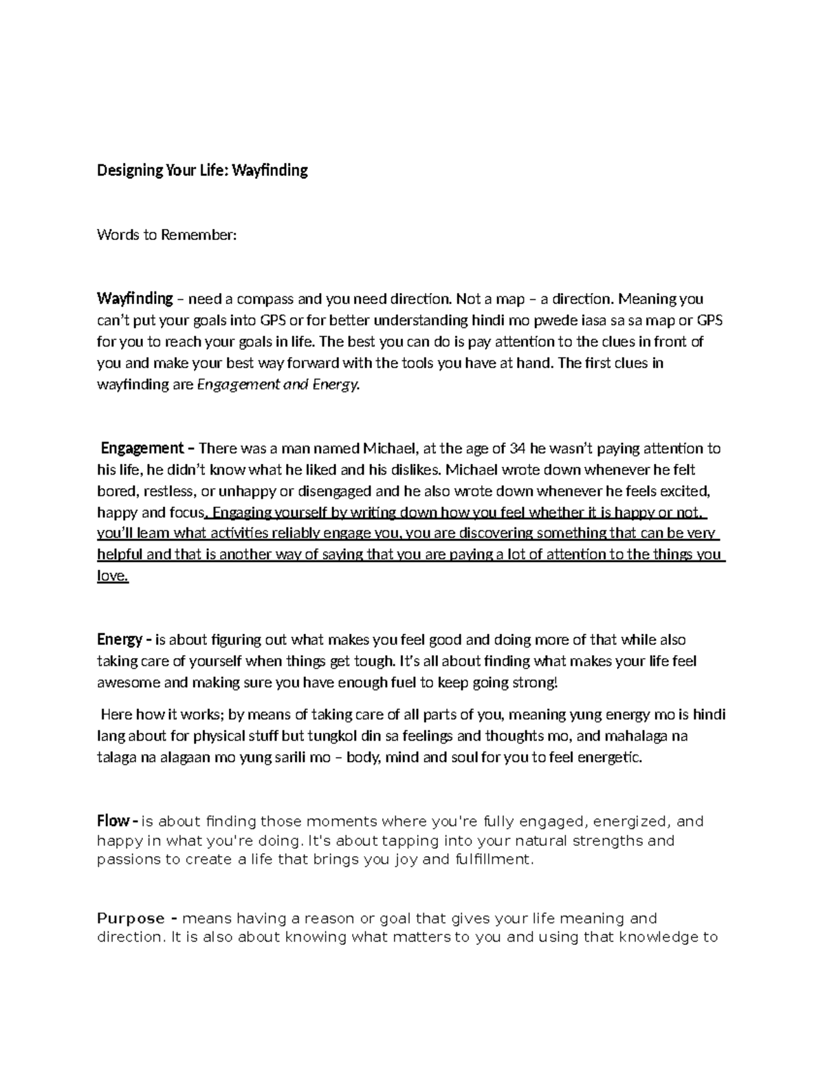 Wayfinding Designing Your Life - Designing Your Life: Wayfinding Words ...