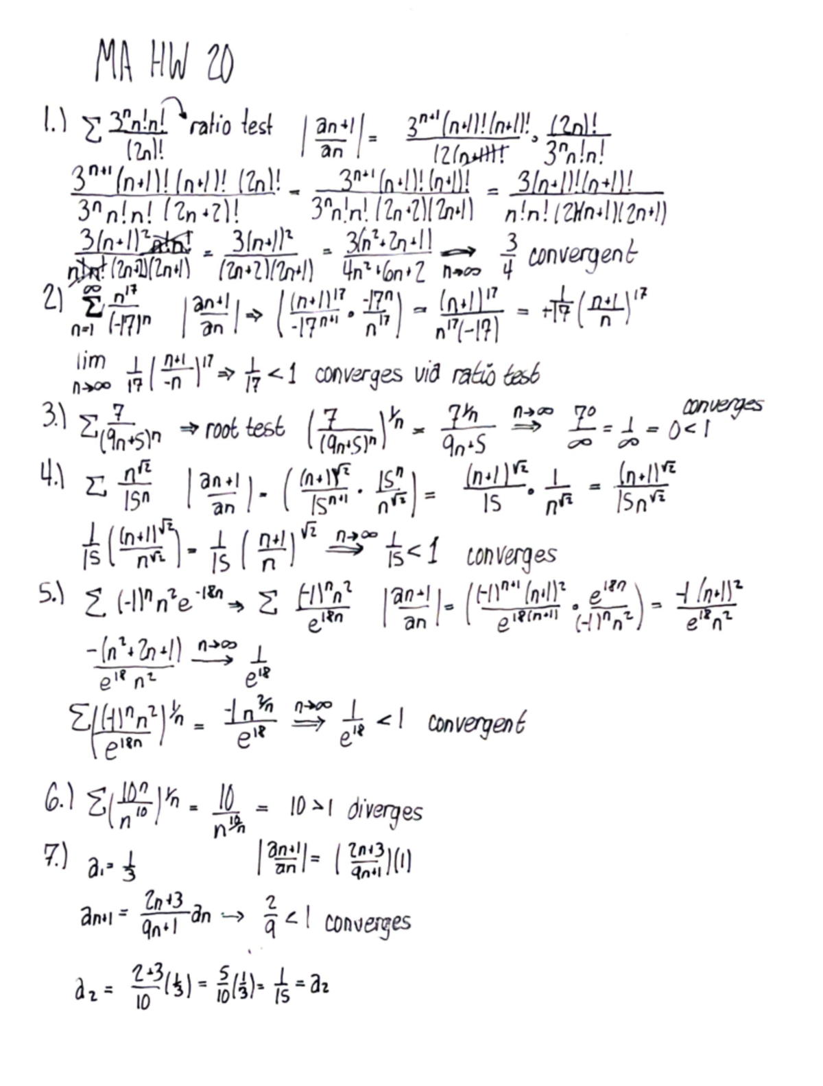 Calculus B HW 20 - 17 Ainul)" 17 N N=7 1- Noo 17 | Un 7 ( 15 Hil A IS ...