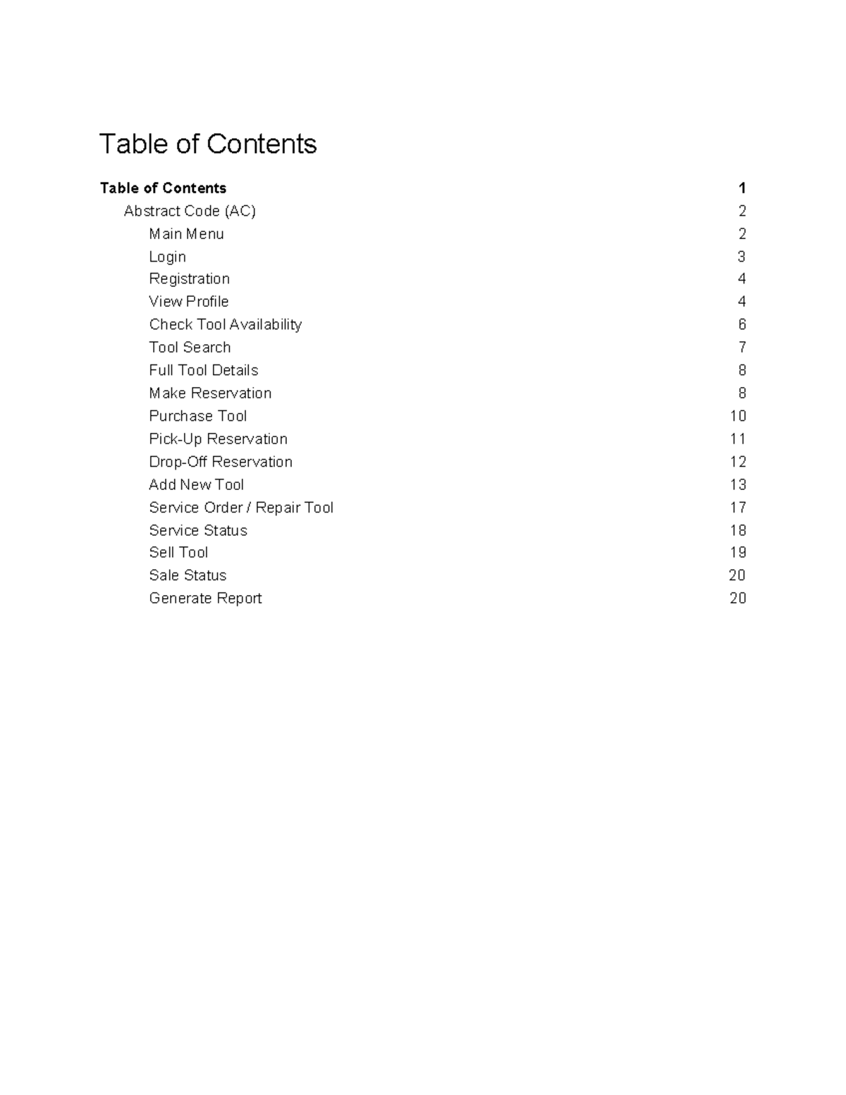 Abstract code +SQL - Table of Contents Table of Contents Table of ...