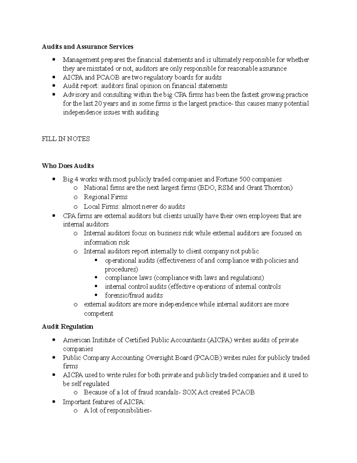 Chapter 1- Role Of The CPA - Audits And Assurance Services Management ...