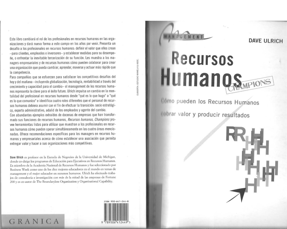 RRHH Champions-Cap II Dave Ulrich - Teoría y técnica de grupo - Studocu