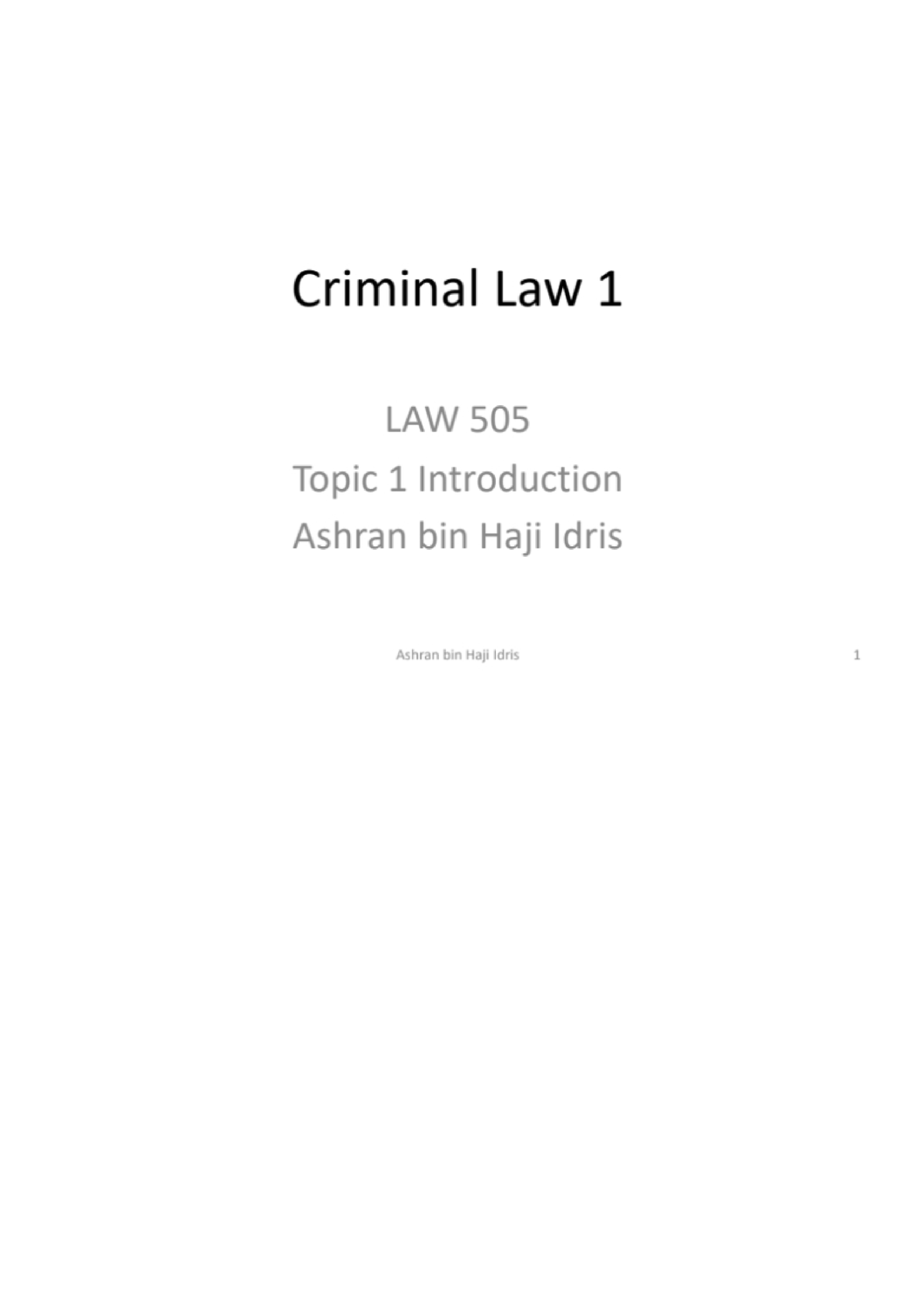 Introduction Criminal - Criminal Law 1 - Studocu