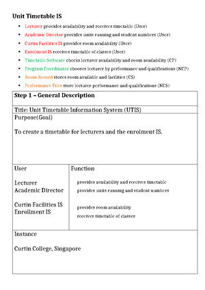 ISYS1000 Introduction to Business Information Systems Singapore Campus ...