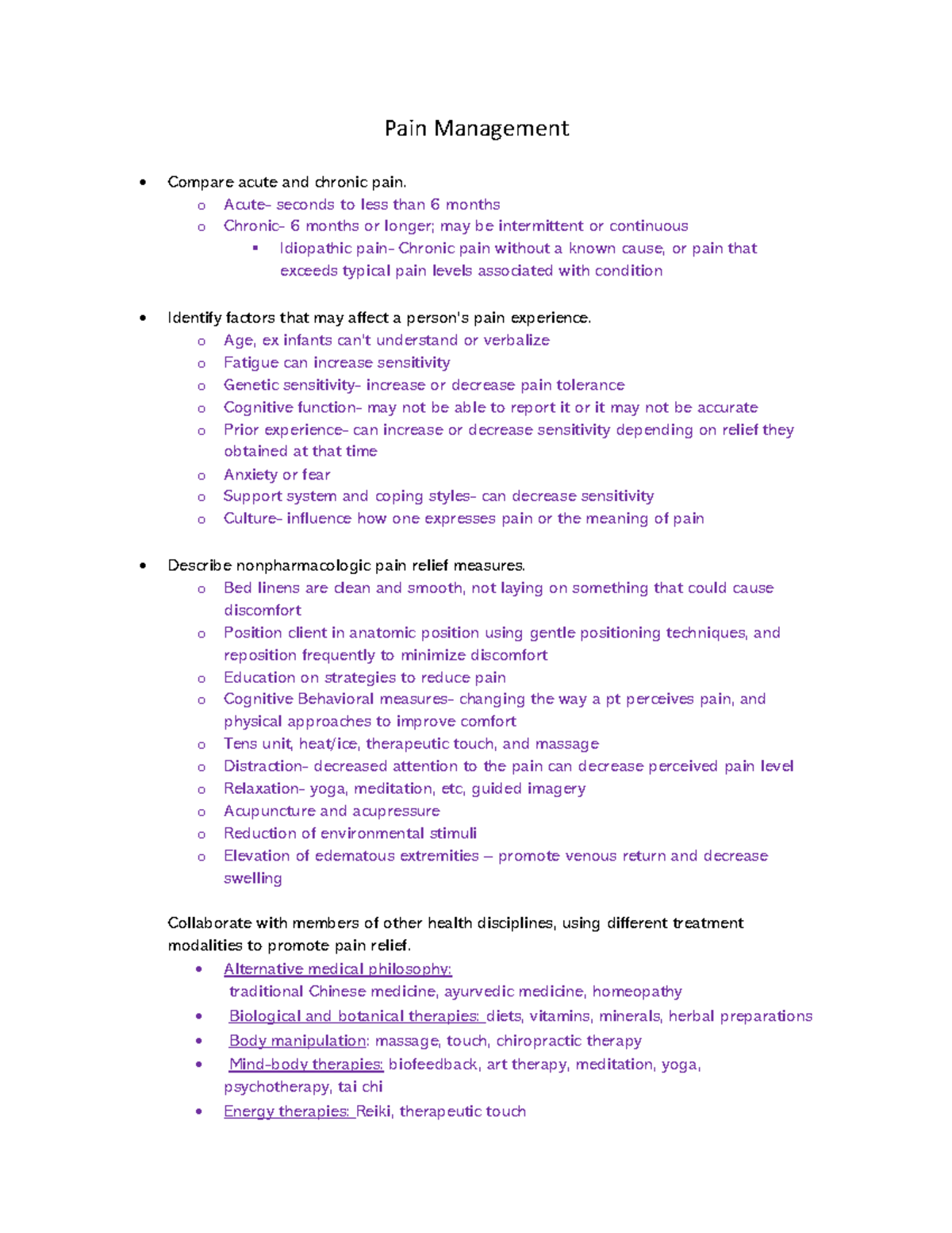 pain management 3.0 case study test