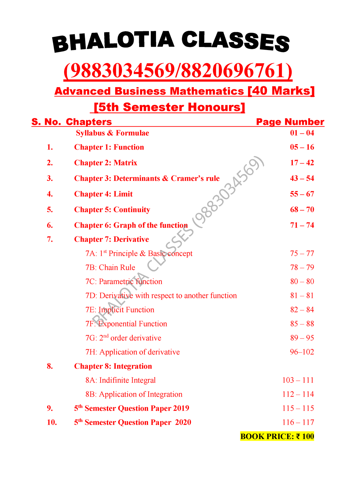 Bhalotia - Sem - V Adv. Math - (9883034569/8820696761) Advanced ...