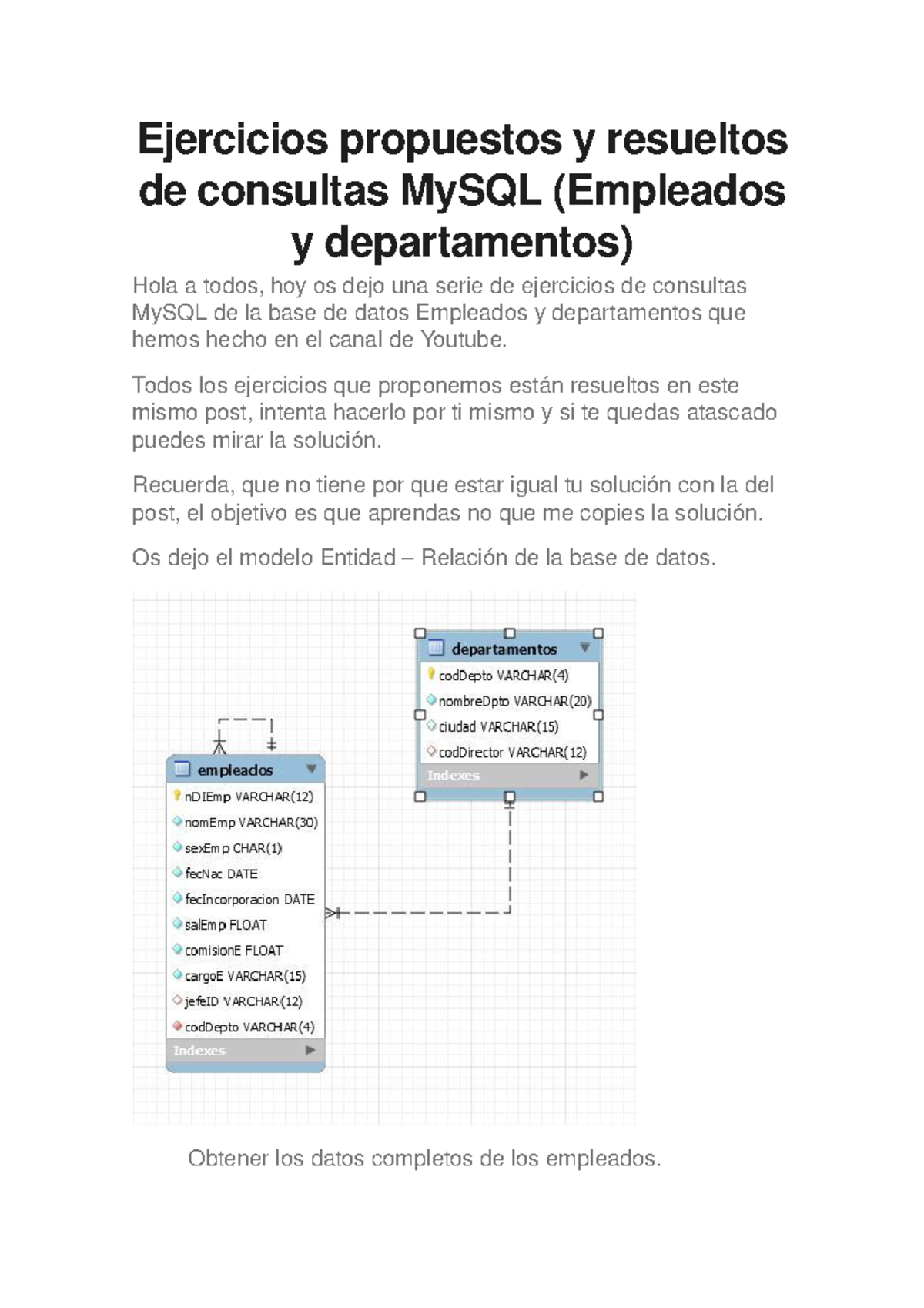 Ejercicios Propuestos Y Resueltos De Consultas My Sql Ejercicios Propuest Os Y Resuel Tos De