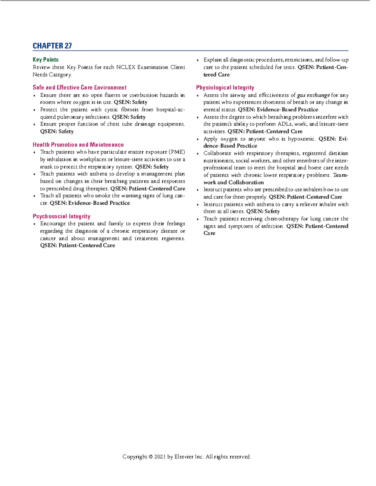Chapter 27 key points -non infectious lower respiratory - CHAPTER 27 ...