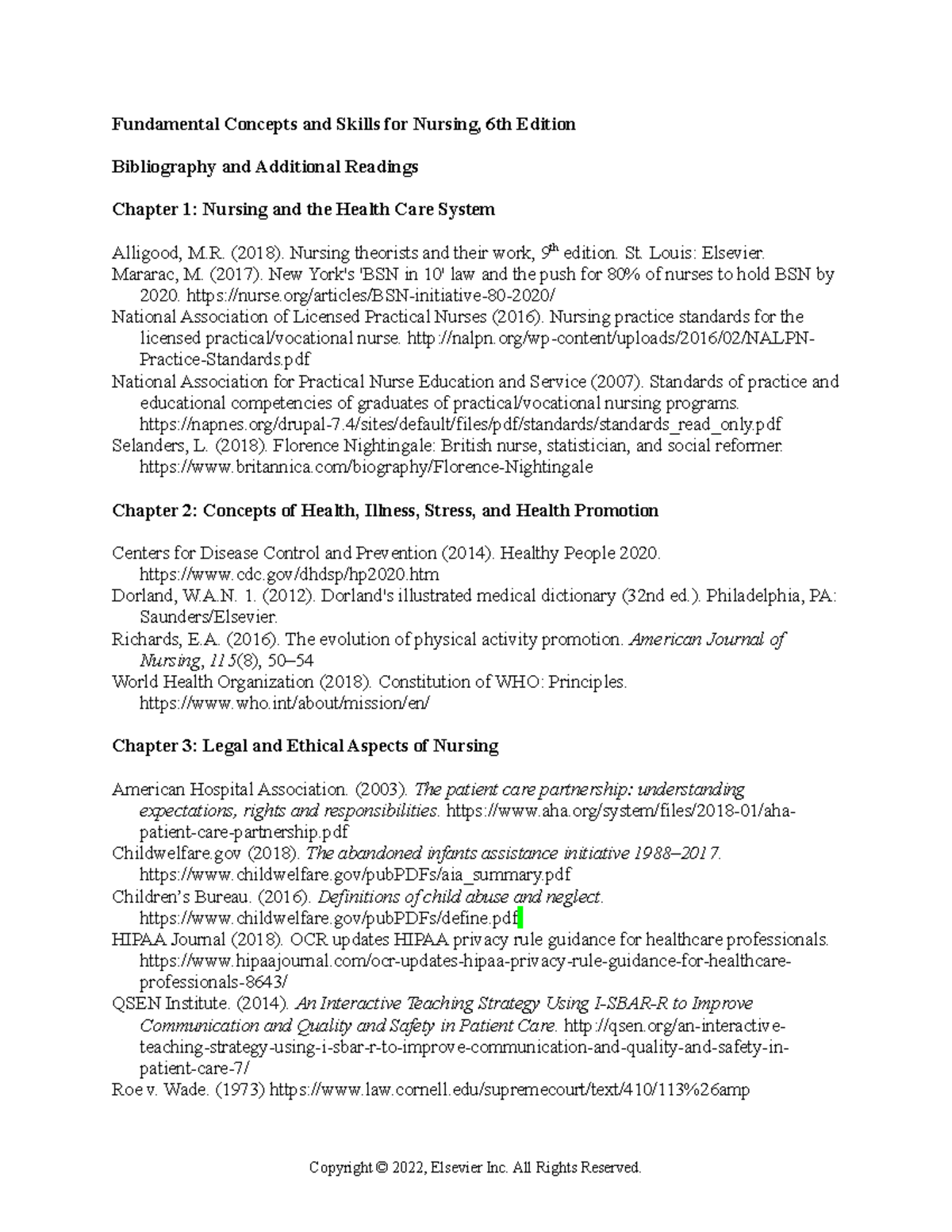 Bibliography 1 reading content Fundamental Concepts and Skills for