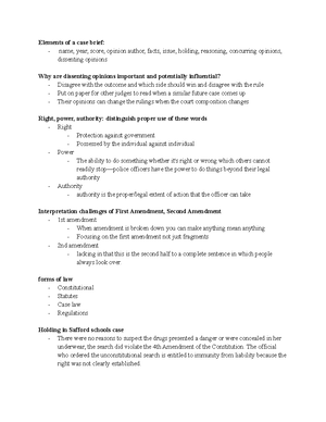 CJ 275 exclutionary rule - In class notes 11- 1- 2022 Exclusionary rule ...