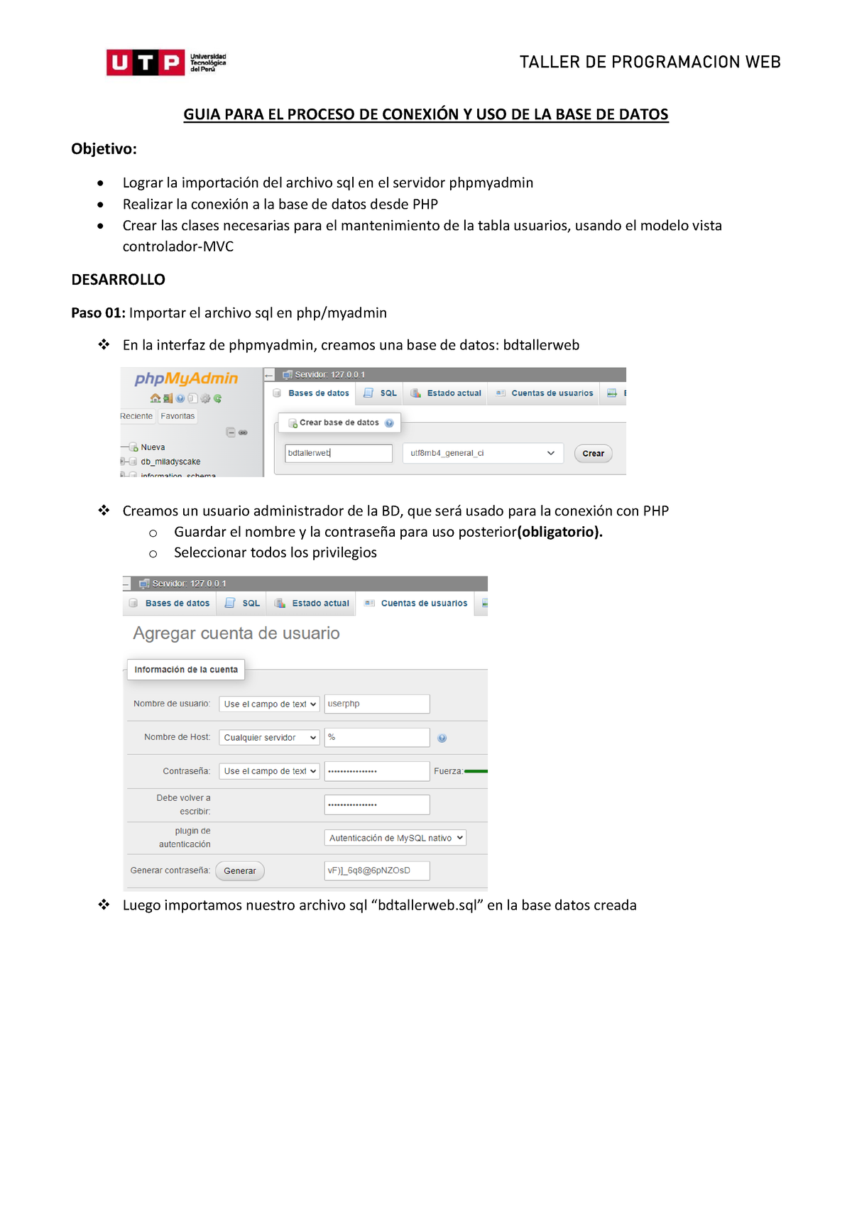 Conexion BD-PHP - GUIA PARA EL PROCESO DE CONEXI”N Y USO DE LA BASE DE ...