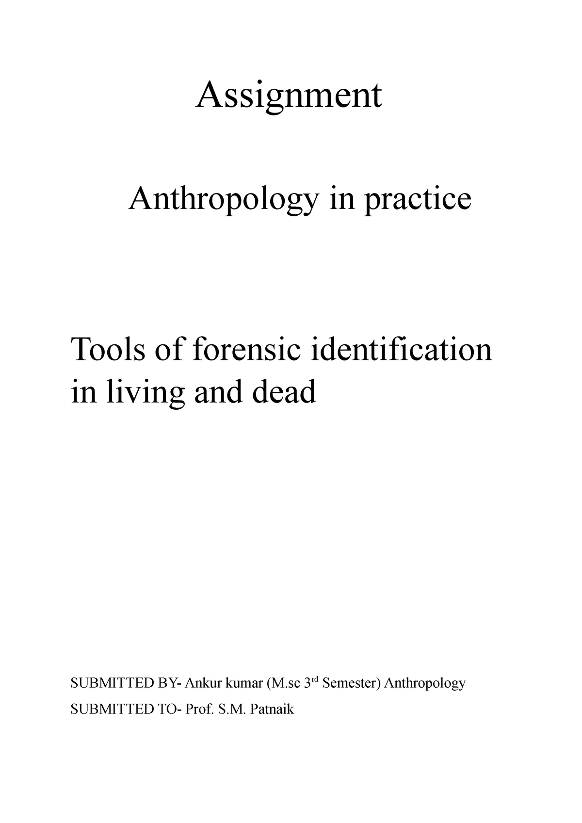 forensic anthropology case study research assignment answers