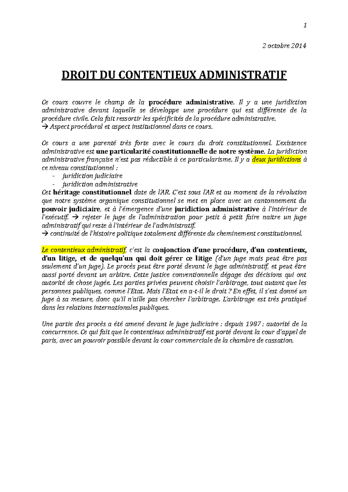 Contentieux Administratif - 1 2 Octobre 2014 DROIT DU CONTENTIEUX ...