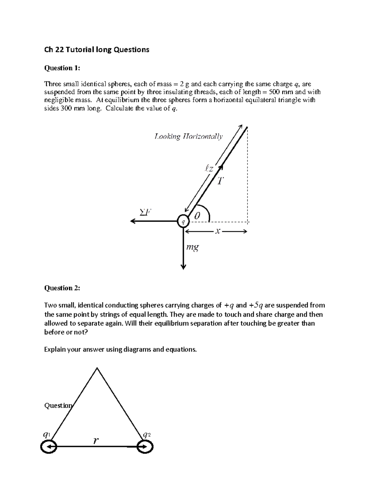 Ch22 Problems - This Are Mandatory Tutorial Questions. - Ch 22 Tutorial ...