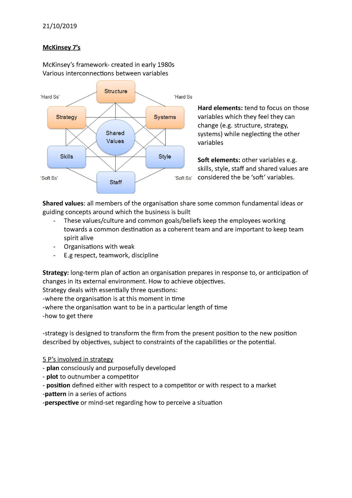 Mc Kinsey 7’s - Internal Business- Seth Kirby - 21/10/ McKinsey 7’s ...