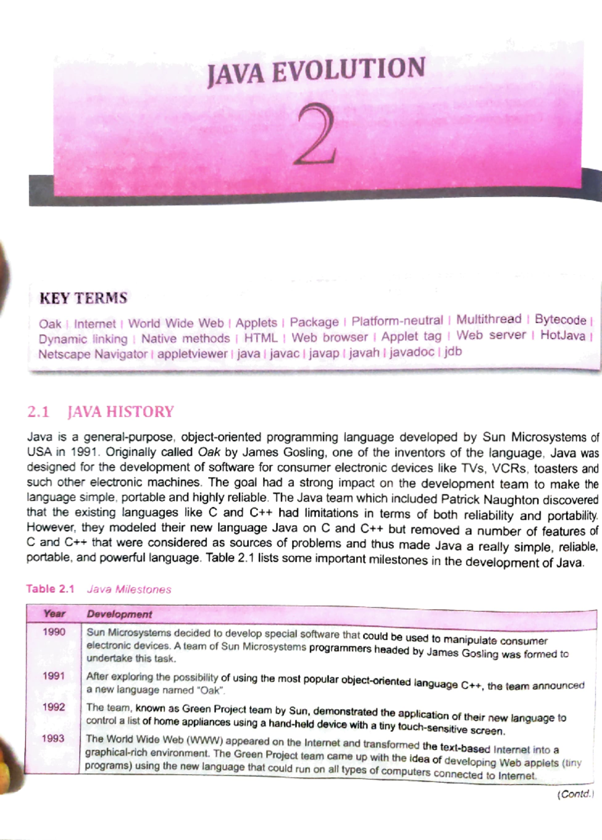 JAVA chapter 2 - Java history, features, How Java differs from C and ...