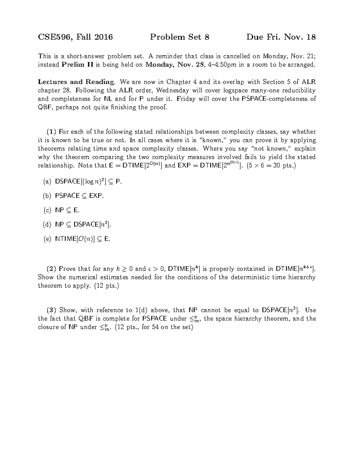 CSE596 problem set 8 fall 2016 q + a - CSE596, Fall 2016 Problem Set 8 ...