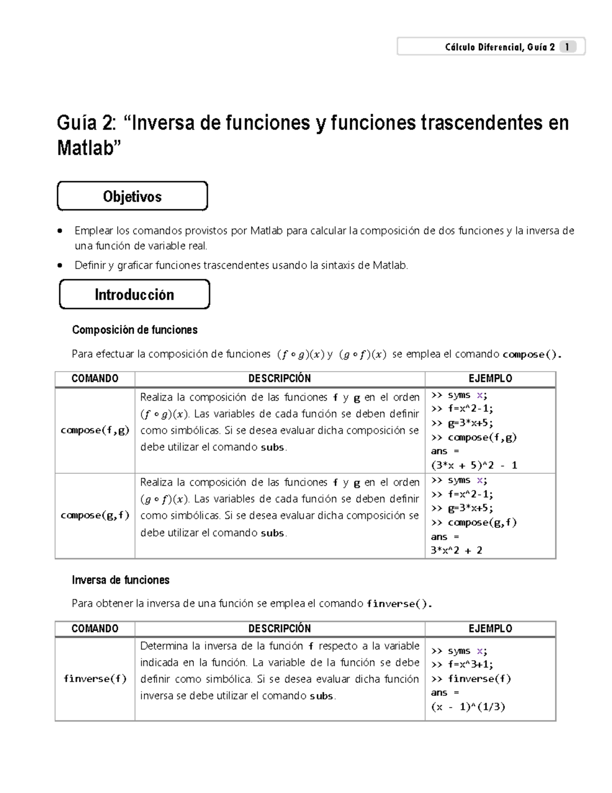 Guia 2 práctica de laboratorio (1) - Introducción Guía 2: “Inversa de ...
