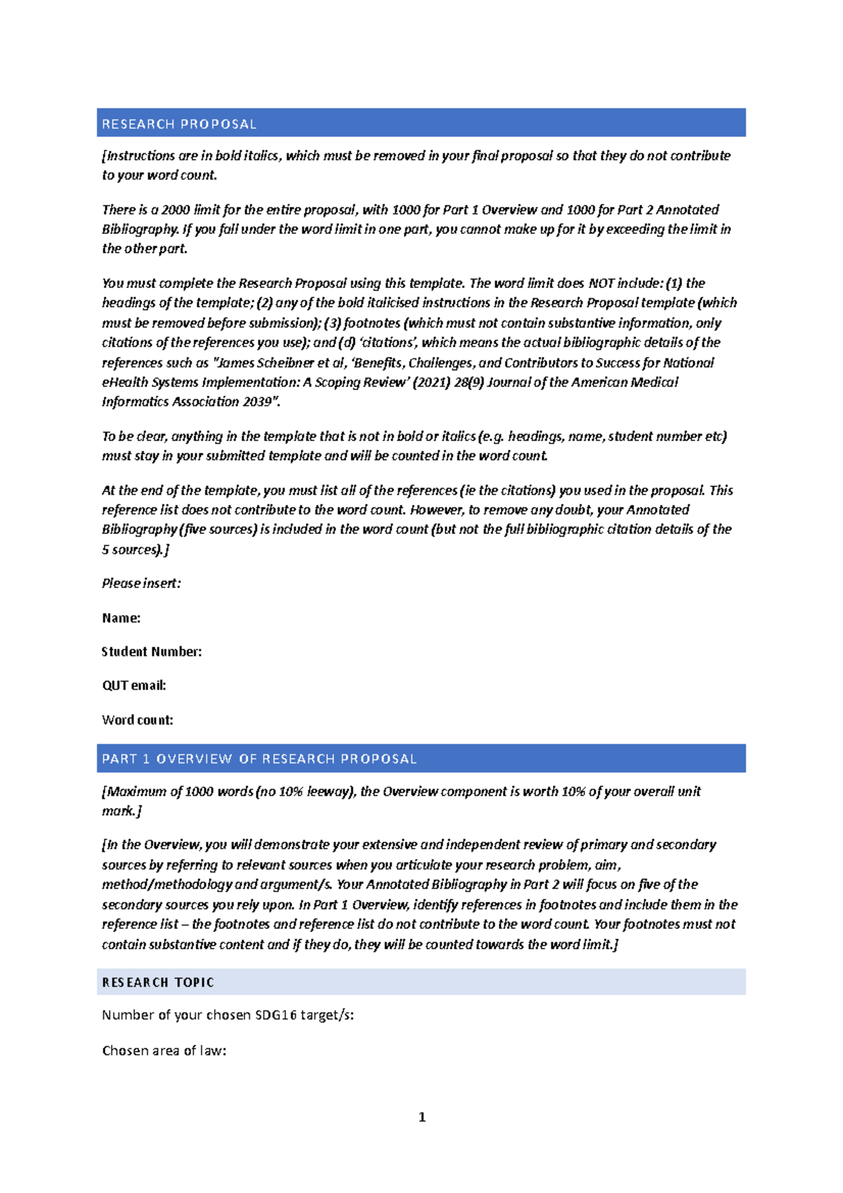 Research proposal template v3 - RESEARCH PROPOSAL [Instructions are in ...