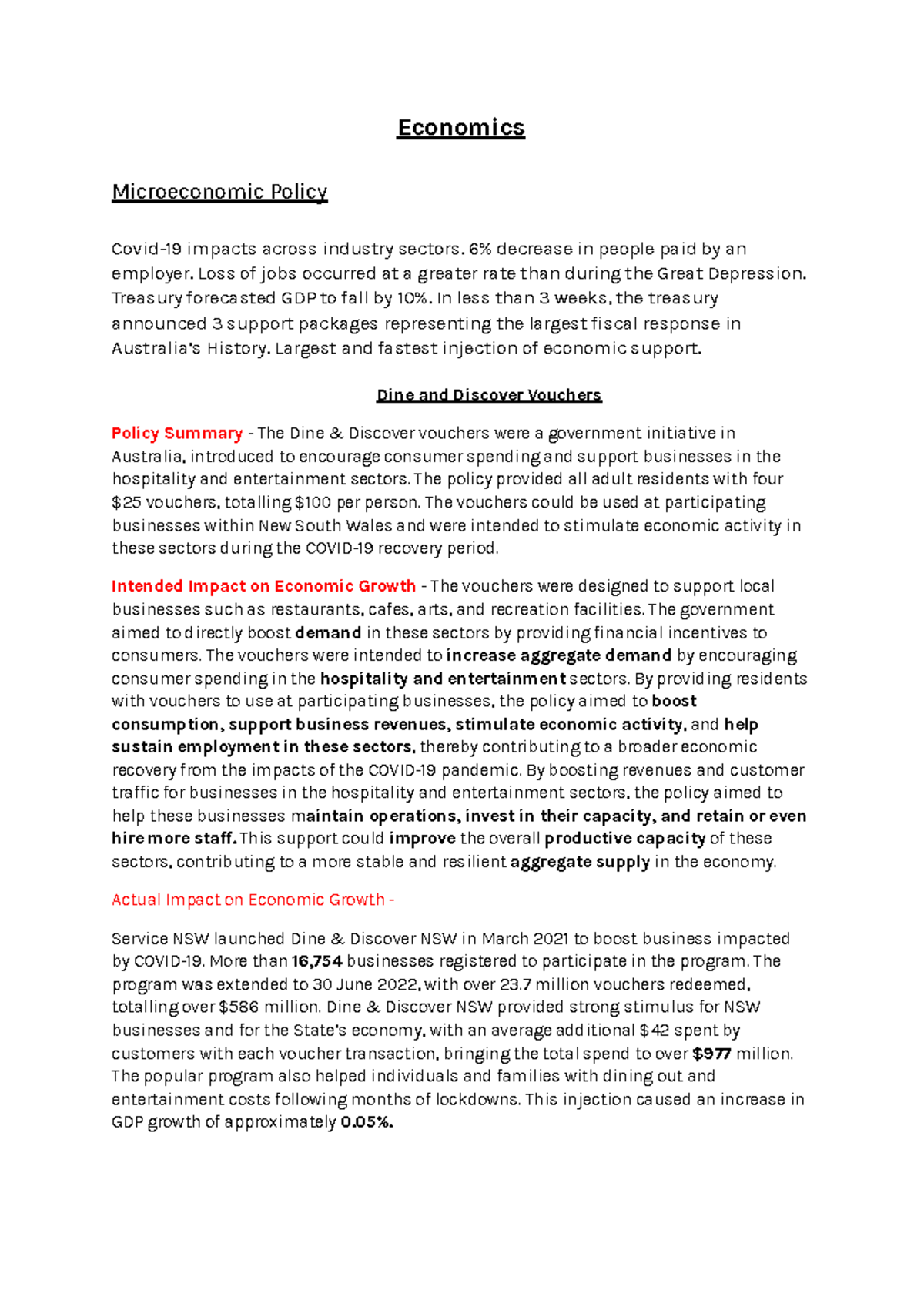 Economics Task 3 Revision and Policy Study. - Google Docs - Economics ...