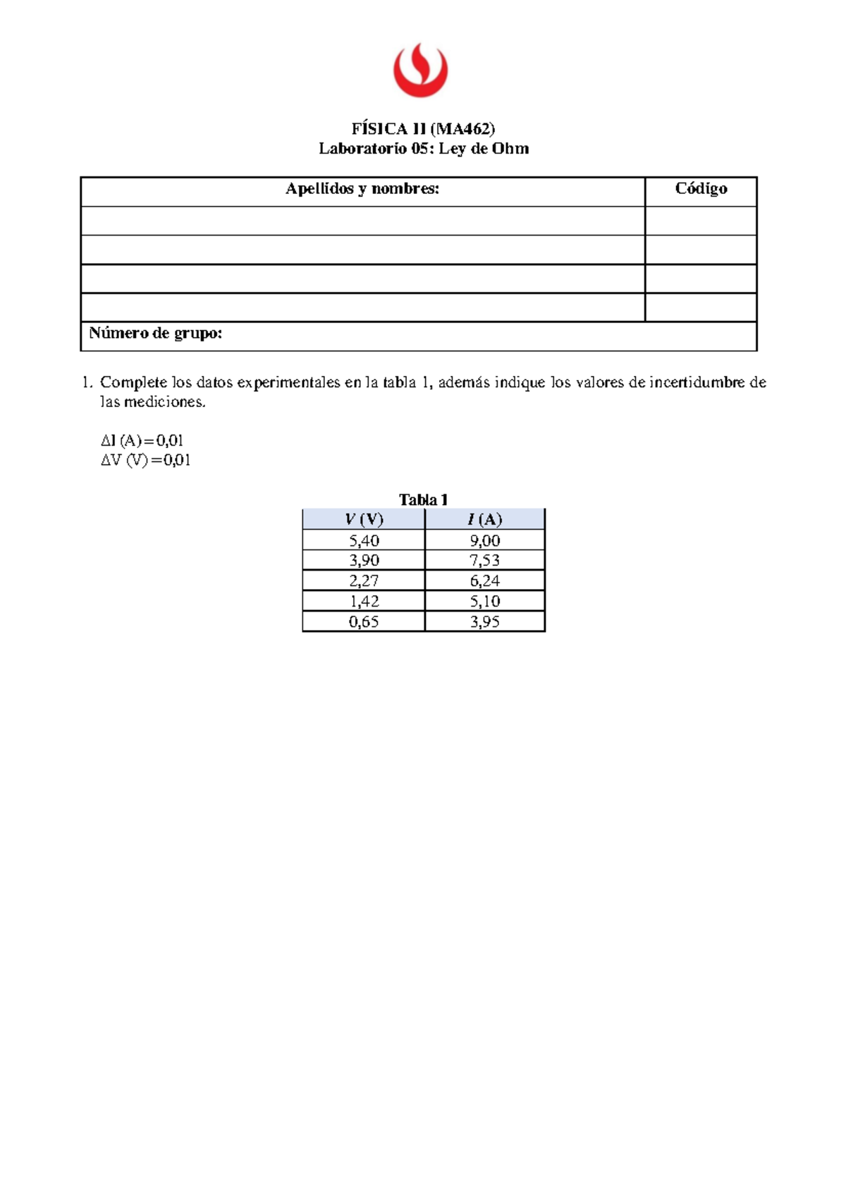 Reporte De Laboratorio 05 De Física II - FÍSICA II (MA462) Laboratorio ...