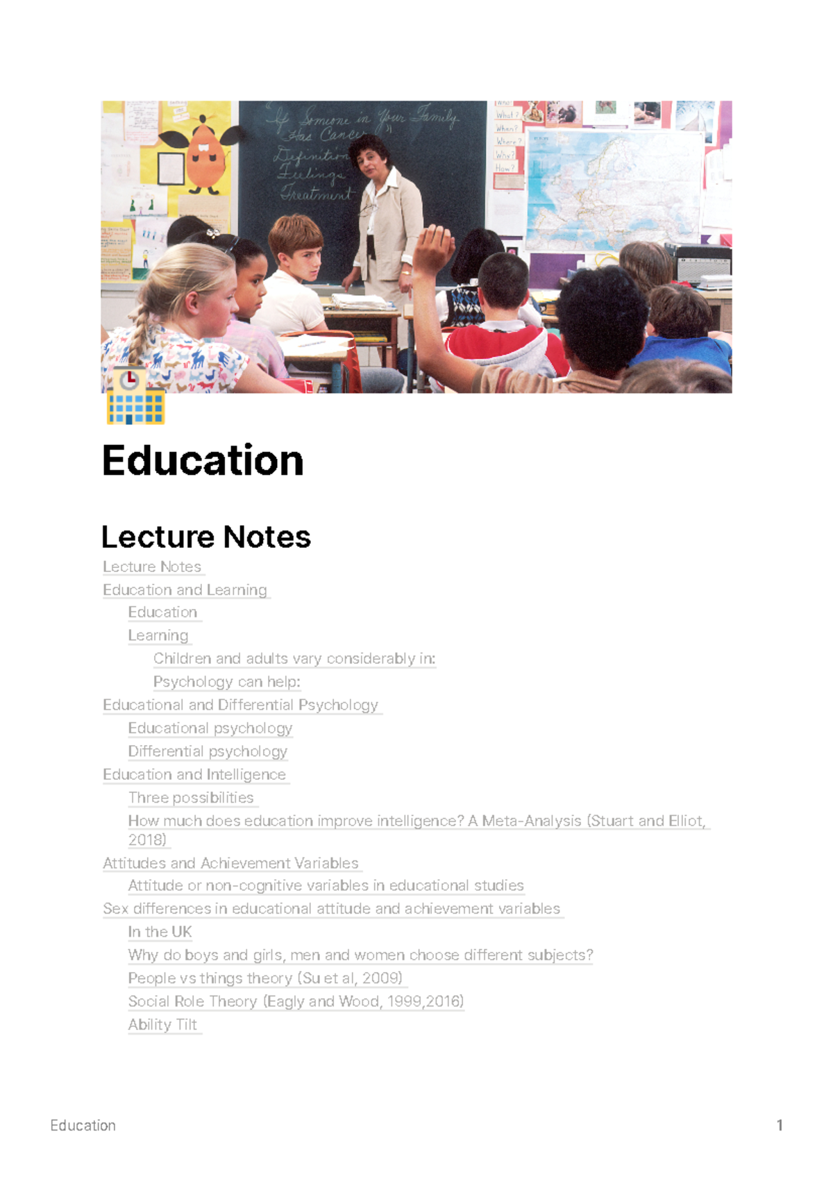 Education - Lecture notes 13 - 🏫 Education Lecture Notes Lecture Notes ...