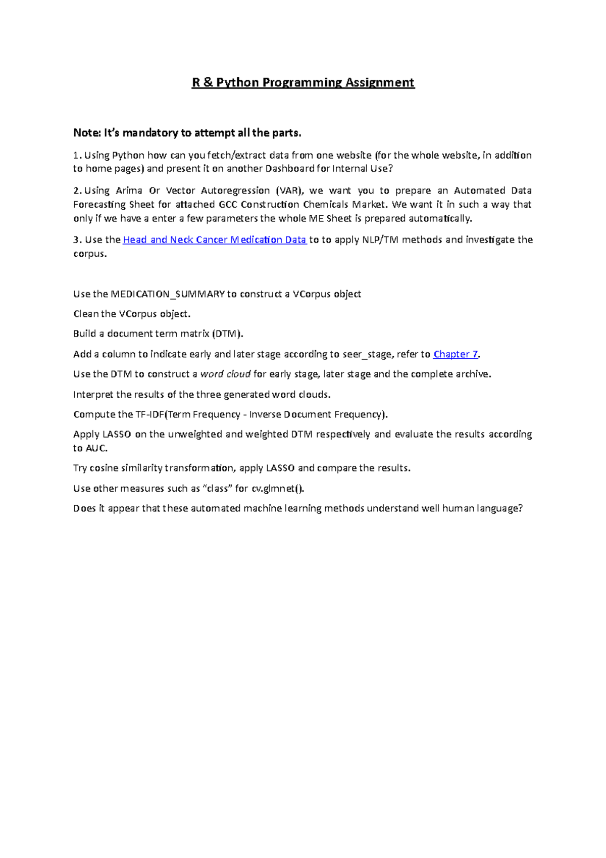 Programming Assignment notes - R & Python Programming Assignment Note ...