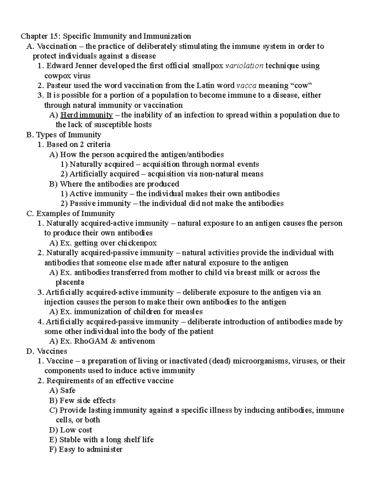 101-0b54b2858d52e01-Immune Responses Notes - Chapter 15: Specific ...