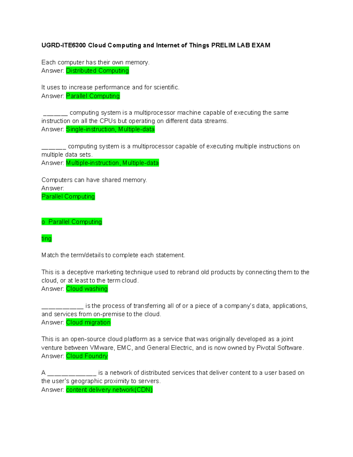 UGRD-ITE6300 Cloud Computing And Internet Of Things Prelim LAB EXAM ...