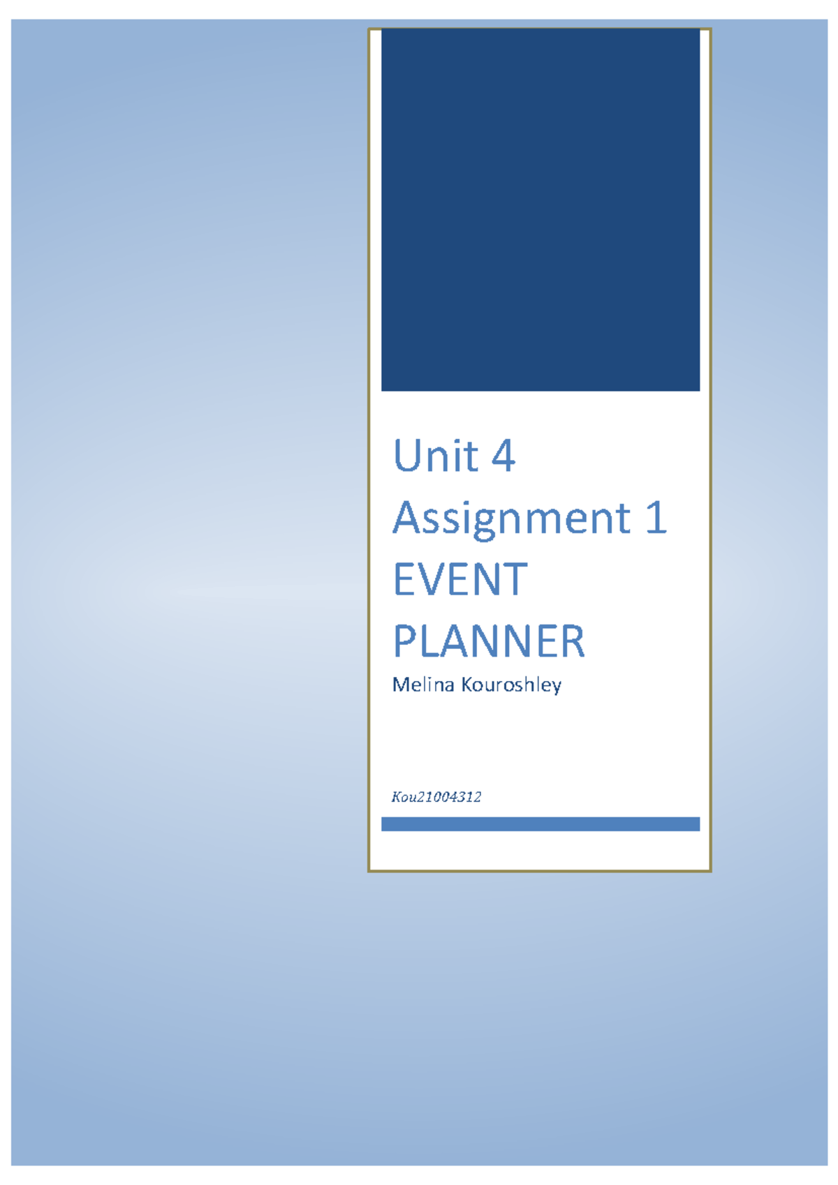 unit 4 managing an event assignment 1 m1