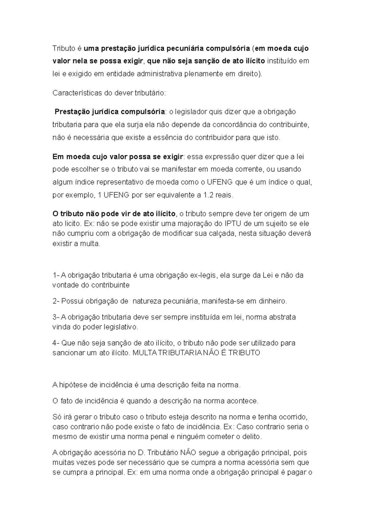 Direito Tributario - Tributo é uma prestação jurídica pecuniária ...