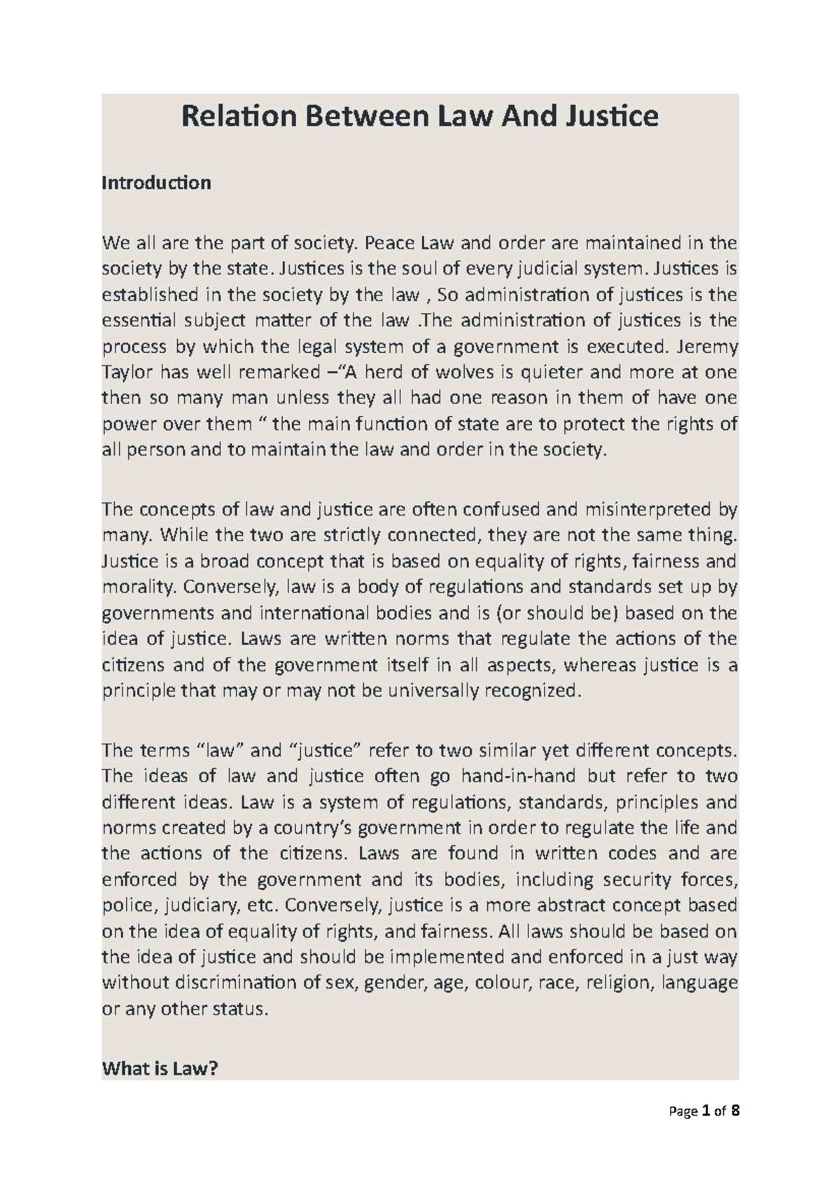 Relation Between Law And Justice Relation Between Law And Justice