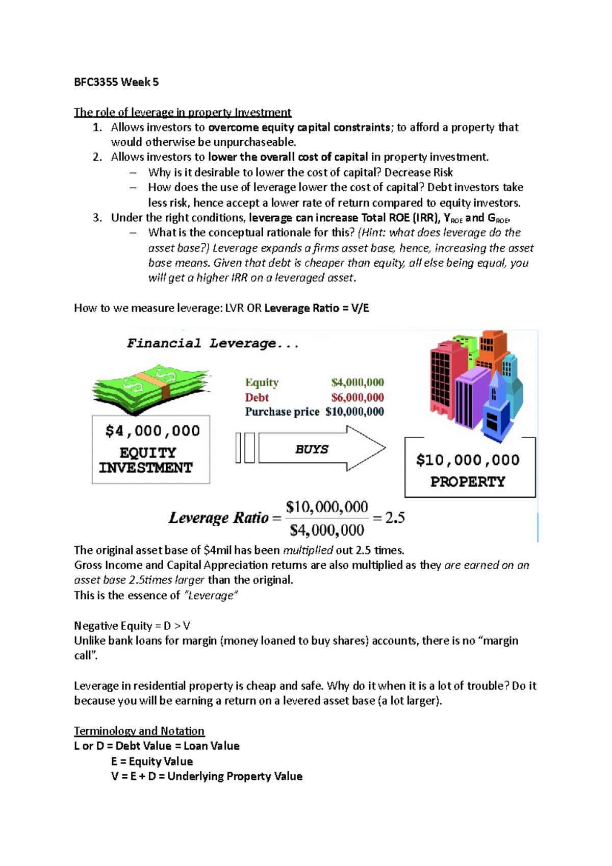 BFC3355 Lecture 5 Notes - BFX3355 - Monash - Studocu