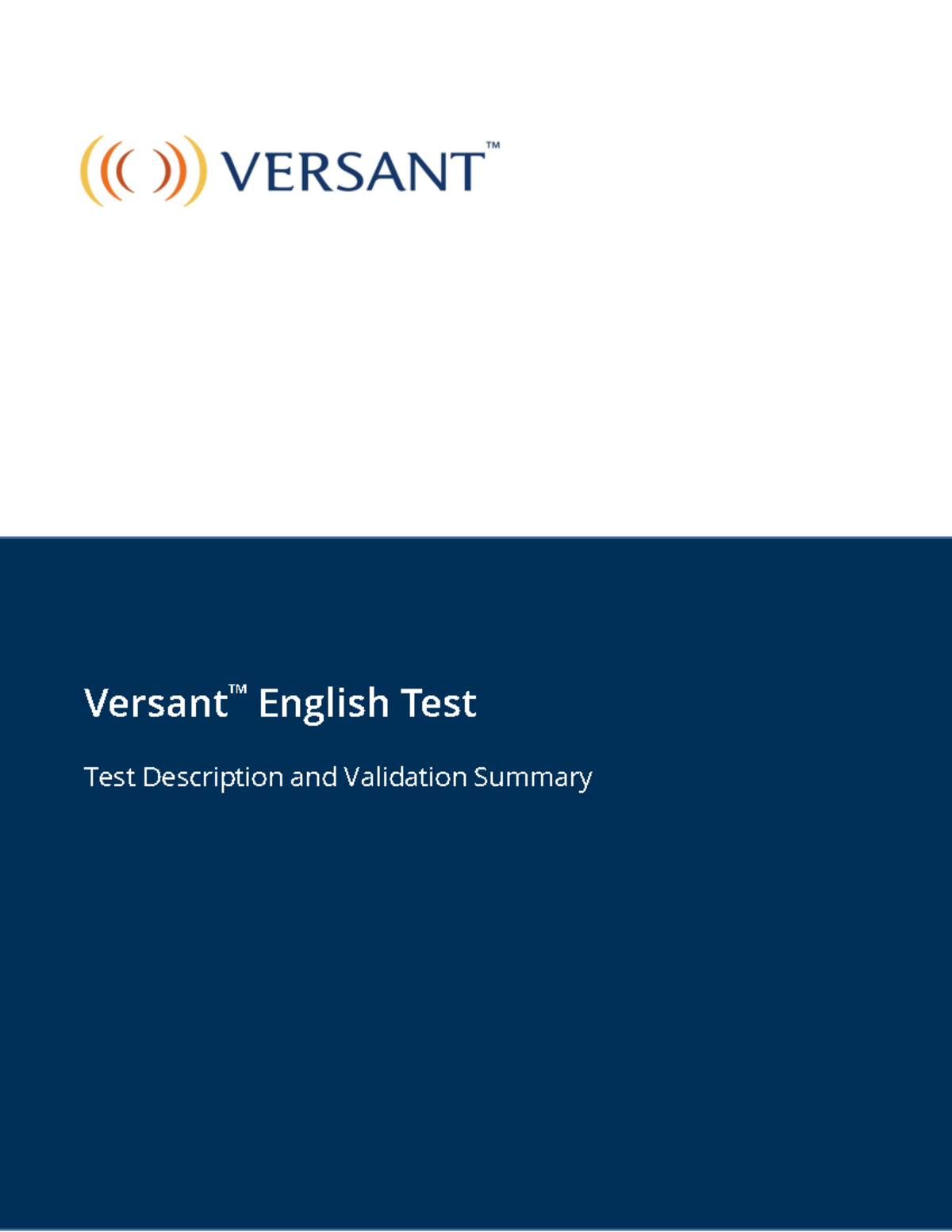 Versant English Test Description Validation Report - Versant ™ English ...