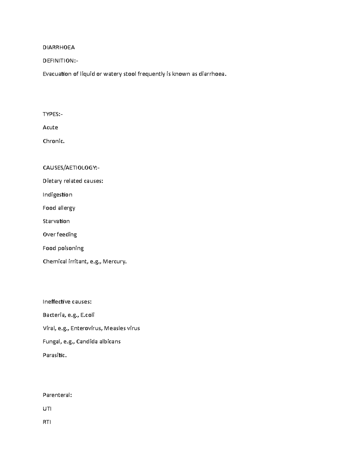 Diarrhea DIARRHOEA DEFINITION Evacuation of liquid or watery stool