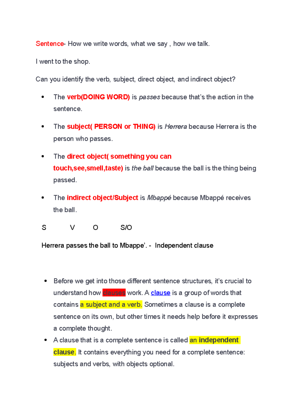 Sentence structure (Auto Recovered) - Sentence- How we write words ...
