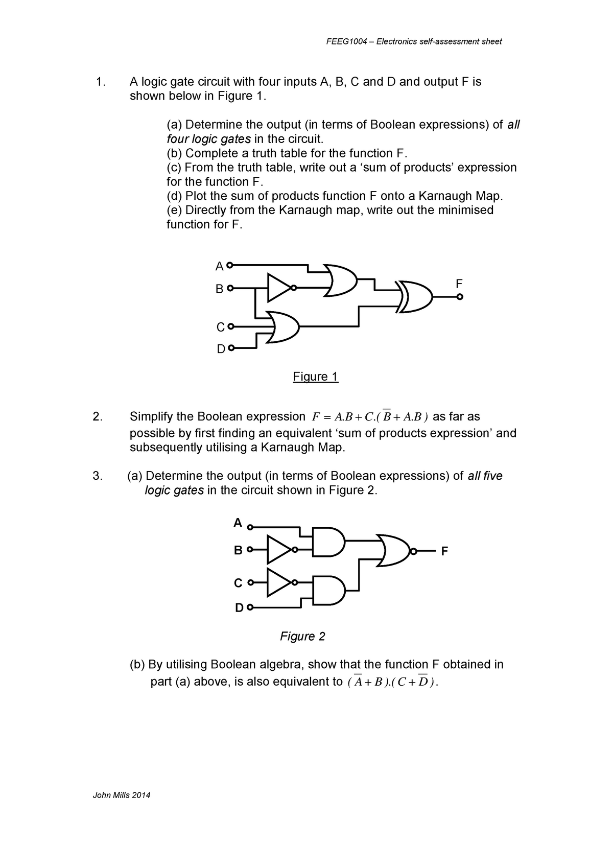 assignment questions on digital electronics